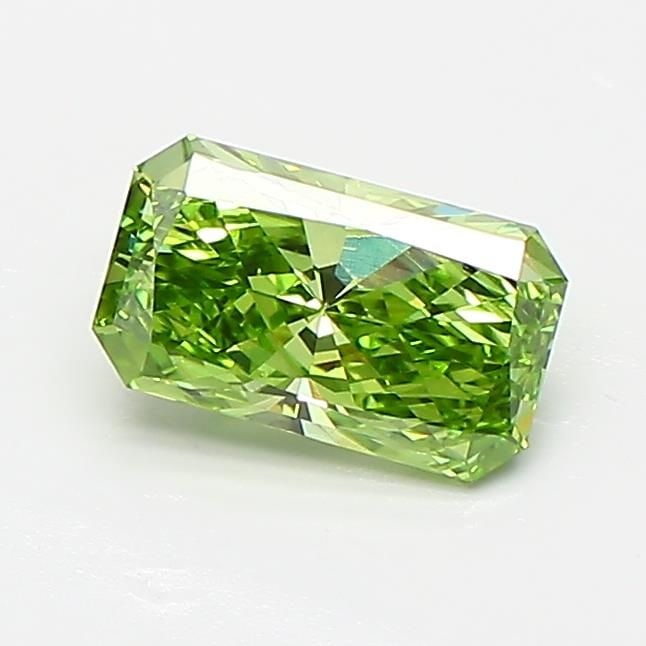 Loose Diamond - RADIANT 0.69ct Fancy Vivid Green VS1: Loose Diamond - RADIANT 0.69ct Fancy Vivid Green VS1 Source: This is a real non-mined Diamond that has been grown in a lab Shape: RADIANT Carats: 0.69 Color: Fancy Vivid Green Certification: IGI Video