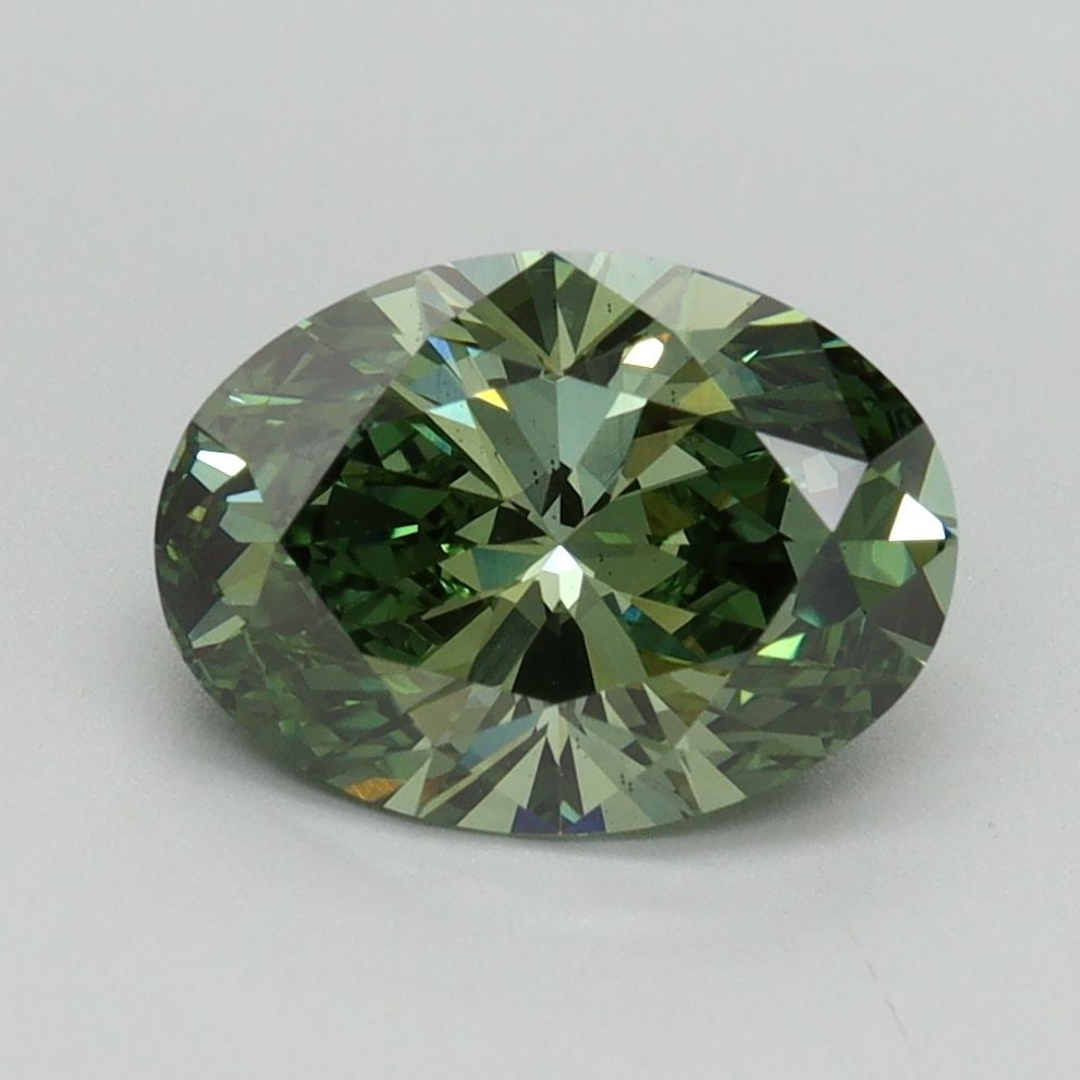 Loose Diamond - OVAL 2.0ct Fancy Vivid Green VS2: Loose Diamond - OVAL 2.0ct Fancy Vivid Green VS2 Source: This is a real non-mined Diamond that has been grown in a lab Shape: OVAL Carats: 2.0 Color: Fancy Vivid Green Certification: IGI Video: