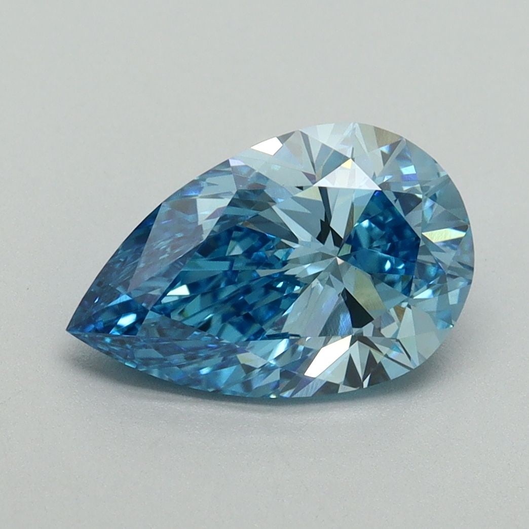 Loose Diamond - PEAR 2.05ct Fancy Vivid Blue VS1: Loose Diamond - PEAR 2.05ct Fancy Vivid Blue VS1 Source: This is a real non-mined Diamond that has been grown in a lab Shape: PEAR Carats: 2.05 Color: Fancy Vivid Blue Certification: IGI Video:
