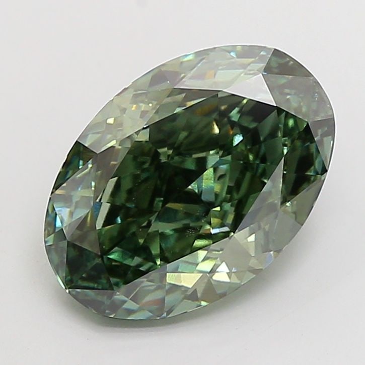 Loose Diamond - OVAL 5.5ct Fancy Vivid Green VS1: Loose Diamond - OVAL 5.5ct Fancy Vivid Green VS1 Source: This is a real non-mined Diamond that has been grown in a lab Shape: OVAL Carats: 5.5 Color: Fancy Vivid Green Certification: IGI Video: