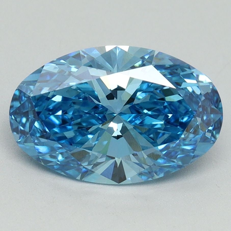 Loose Diamond - OVAL 2.24ct Fancy Vivid Blue VVS2: Loose Diamond - OVAL 2.24ct Fancy Vivid Blue VVS2 Source: This is a real non-mined Diamond that has been grown in a lab Shape: OVAL Carats: 2.24 Color: Fancy Vivid Blue Certification: IGI Video: