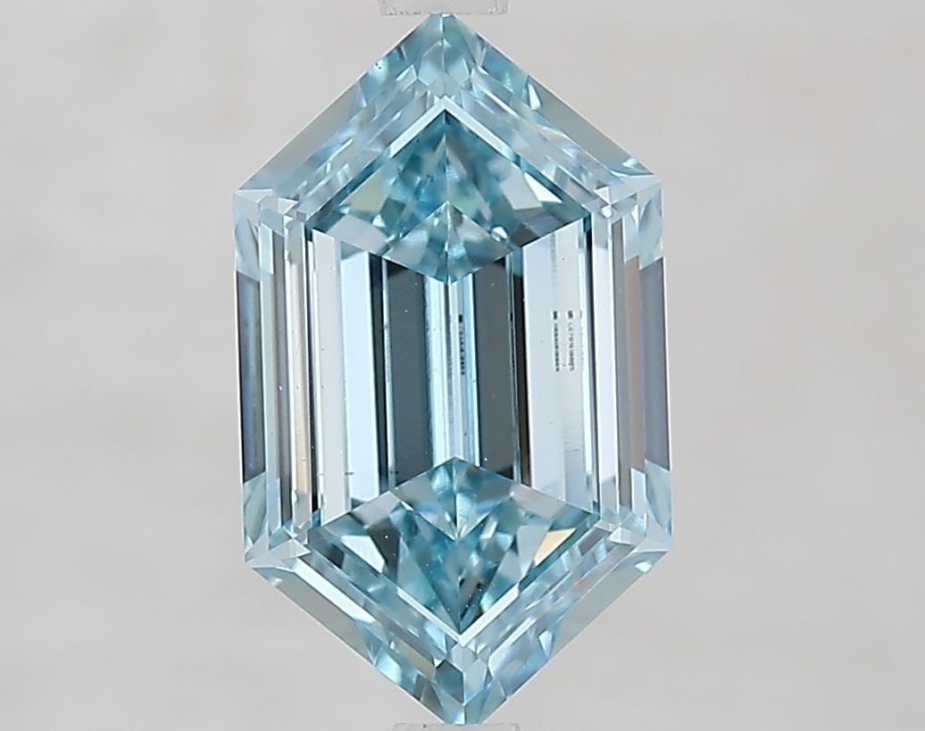Loose Diamond - HEXAGONAL 2.53ct Fancy Intense Greenish Blue VS1: Loose Diamond - HEXAGONAL 2.53ct Fancy Intense Greenish Blue VS1 Source: This is a real non-mined Diamond that has been grown in a lab Shape: HEXAGONAL Carats: 2.53 Color: Fancy Intense Greenish Blue 