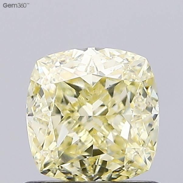 Loose Diamond - CUSHION BRILLIANT 1.1ct Fancy Light Yellow VS2: Loose Diamond - CUSHION BRILLIANT 1.1ct Fancy Light Yellow VS2 Source: This is a real non-mined Diamond that has been grown in a lab Shape: CUSHION BRILLIANT Carats: 1.1 Color: Fancy Light Yellow Cert