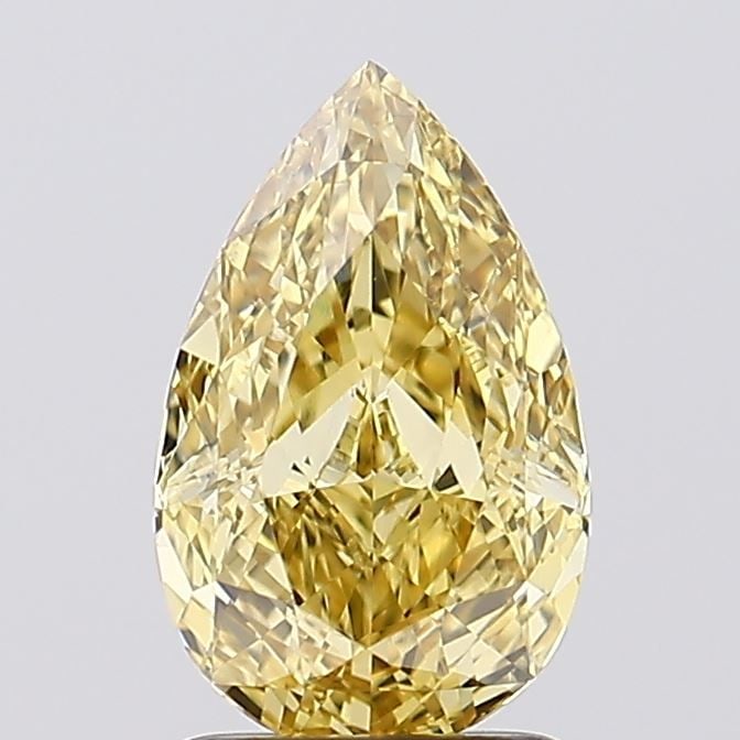 Loose Diamond - PEAR 1.78ct Fancy Vivid Yellow VS1: Loose Diamond - PEAR 1.78ct Fancy Vivid Yellow VS1 Source: This is a real non-mined Diamond that has been grown in a lab Shape: PEAR Carats: 1.78 Color: Fancy Vivid Yellow Certification: IGI Video: