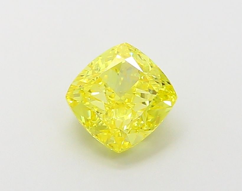Loose Diamond - CUSHION MODIFIED 1.52ct Fancy Vivid Yellow VVS2: Loose Diamond - CUSHION MODIFIED 1.52ct Fancy Vivid Yellow VVS2 Source: This is a real non-mined Diamond that has been grown in a lab Shape: CUSHION MODIFIED Carats: 1.52 Color: Fancy Vivid Yellow Cer