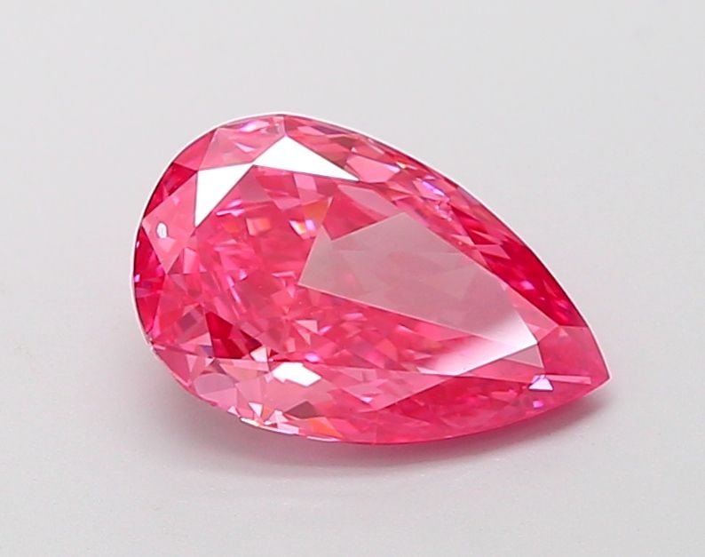 Loose Diamond - PEAR 1.83ct Fancy Vivid Pink VVS2: Loose Diamond - PEAR 1.83ct Fancy Vivid Pink VVS2 Source: This is a real non-mined Diamond that has been grown in a lab Shape: PEAR Carats: 1.83 Color: Fancy Vivid Pink Certification: IGI Video: