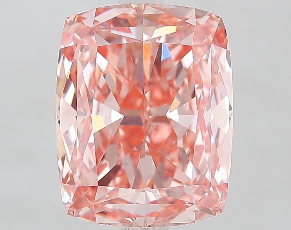 Loose Diamond - CUSHION MODIFIED 4.6ct Fancy Vivid Pink VS1: Loose Diamond - CUSHION MODIFIED 4.6ct Fancy Vivid Pink VS1 Source: This is a real non-mined Diamond that has been grown in a lab Shape: CUSHION MODIFIED Carats: 4.6 Color: Fancy Vivid Pink Certificat