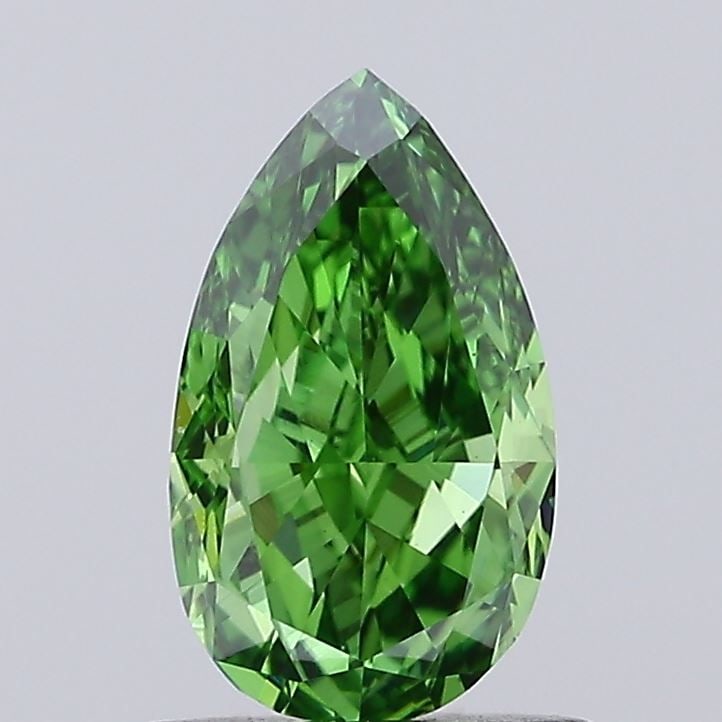 Loose Diamond - PEAR 1.0ct Fancy Vivid Green VVS2: Loose Diamond - PEAR 1.0ct Fancy Vivid Green VVS2 Source: This is a real non-mined Diamond that has been grown in a lab Shape: PEAR Carats: 1.0 Color: Fancy Vivid Green Certification: IGI Video: