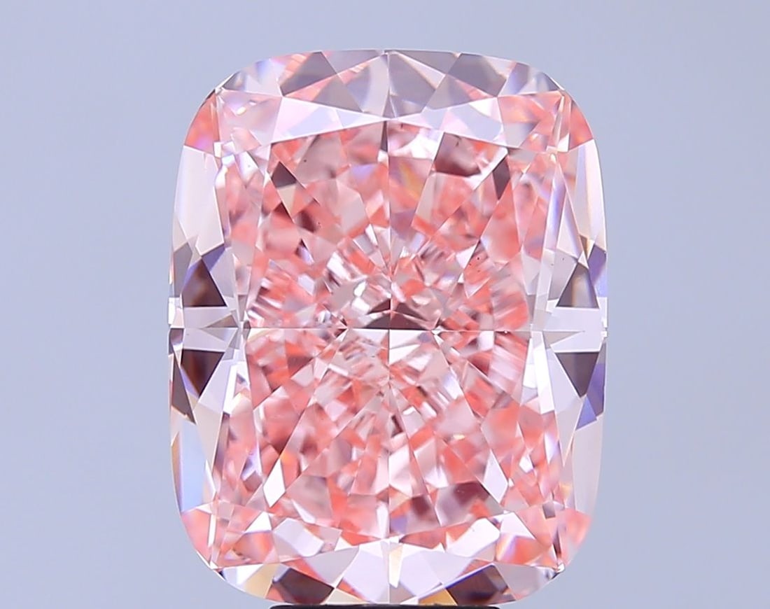 Loose Diamond - CUSHION MODIFIED 10.03ct Fancy Vivid Pink VS1: Loose Diamond - CUSHION MODIFIED 10.03ct Fancy Vivid Pink VS1 Source: This is a real non-mined Diamond that has been grown in a lab Shape: CUSHION MODIFIED Carats: 10.03 Color: Fancy Vivid Pink Certif