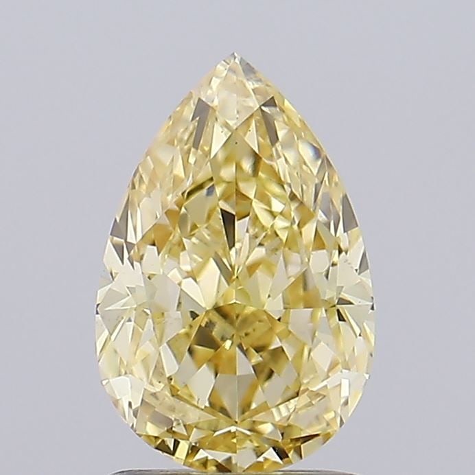 Loose Diamond - PEAR 1.51ct Fancy Yellow VS1: Loose Diamond - PEAR 1.51ct Fancy Yellow VS1 Source: This is a real non-mined Diamond that has been grown in a lab Shape: PEAR Carats: 1.51 Color: Fancy Yellow Certification: IGI Video: