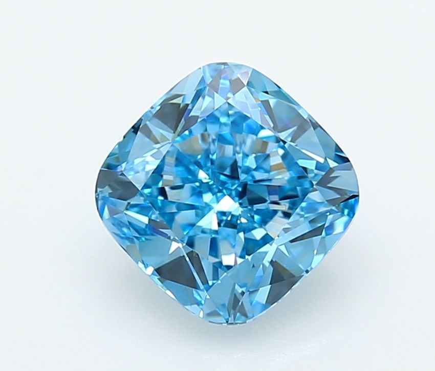 Loose Diamond - CUSHION MODIFIED 3.2ct Fancy Vivid Blue VS1: Loose Diamond - CUSHION MODIFIED 3.2ct Fancy Vivid Blue VS1 Source: This is a real non-mined Diamond that has been grown in a lab Shape: CUSHION MODIFIED Carats: 3.2 Color: Fancy Vivid Blue Certificat