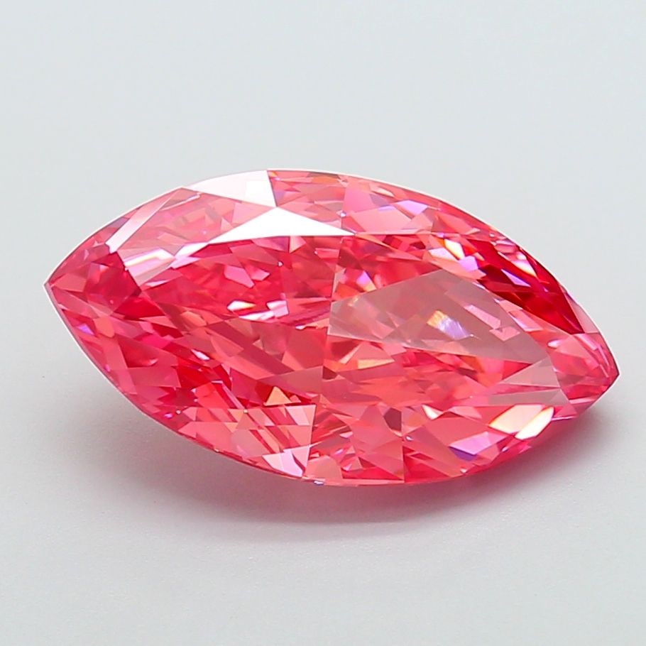 Loose Diamond - MARQUISE 8.01ct Fancy Vivid Pink VS1: Loose Diamond - MARQUISE 8.01ct Fancy Vivid Pink VS1 Source: This is a real non-mined Diamond that has been grown in a lab Shape: MARQUISE Carats: 8.01 Color: Fancy Vivid Pink Certification: IGI Video