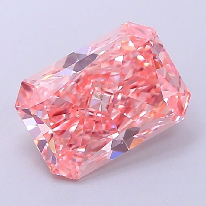 Loose Diamond - RADIANT 1.9ct Fancy Vivid Pink VVS2: Loose Diamond - RADIANT 1.9ct Fancy Vivid Pink VVS2 Source: This is a real non-mined Diamond that has been grown in a lab Shape: RADIANT Carats: 1.9 Color: Fancy Vivid Pink Certification: IGI Video: