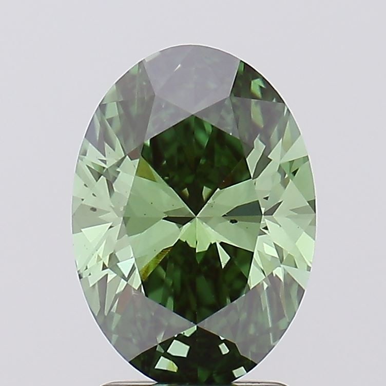 Loose Diamond - OVAL 2.27ct Fancy Vivid Green VS2: Loose Diamond - OVAL 2.27ct Fancy Vivid Green VS2 Source: This is a real non-mined Diamond that has been grown in a lab Shape: OVAL Carats: 2.27 Color: Fancy Vivid Green Certification: IGI Video:
