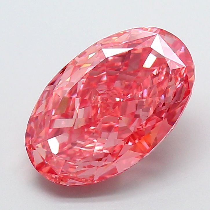 Loose Diamond - OVAL 5.02ct Fancy Vivid Pink VS1: Loose Diamond - OVAL 5.02ct Fancy Vivid Pink VS1 Source: This is a real non-mined Diamond that has been grown in a lab Shape: OVAL Carats: 5.02 Color: Fancy Vivid Pink Certification: IGI Video: