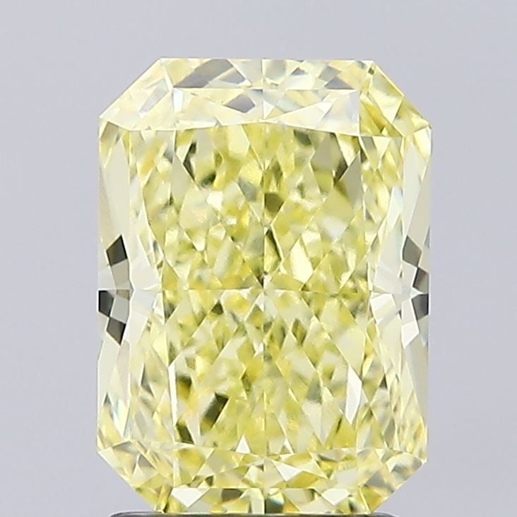 Loose Diamond - RADIANT 2.1ct Fancy Yellow VVS2: Loose Diamond - RADIANT 2.1ct Fancy Yellow VVS2 Source: This is a real non-mined Diamond that has been grown in a lab Shape: RADIANT Carats: 2.1 Color: Fancy Yellow Certification: IGI Video:
