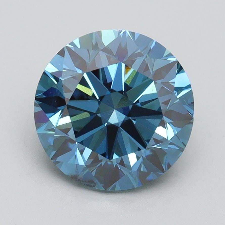 Loose Diamond - ROUND 2.5ct Fancy Vivid Blue SI1: Loose Diamond - ROUND 2.5ct Fancy Vivid Blue SI1 Source: This is a real non-mined Diamond that has been grown in a lab Shape: ROUND Carats: 2.5 Color: Fancy Vivid Blue Certification: IGI Video: