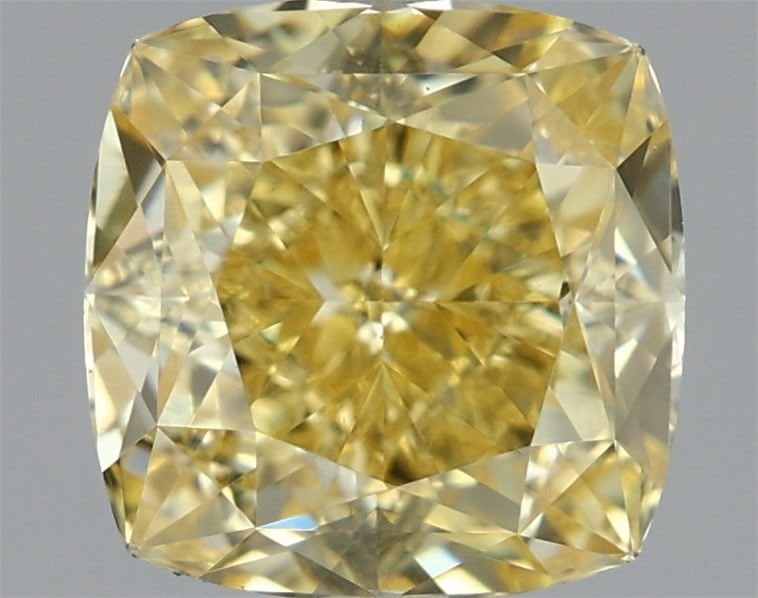 Loose Diamond - CUSHION MODIFIED 1.74ct Fancy Yellow VVS2: Loose Diamond - CUSHION MODIFIED 1.74ct Fancy Yellow VVS2 Source: This is a real non-mined Diamond that has been grown in a lab Shape: CUSHION MODIFIED Carats: 1.74 Color: Fancy Yellow Certification: 