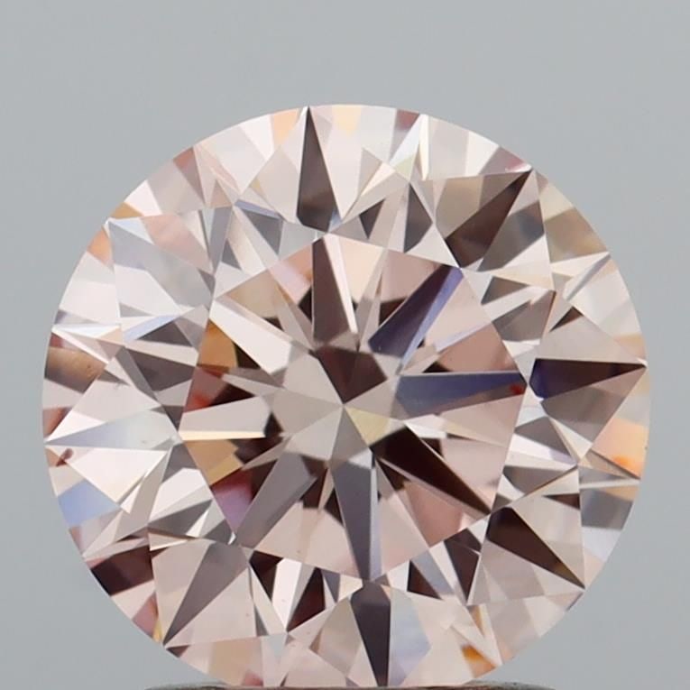 Ideal Loose Diamond - ROUND 1.76ct Fancy Light Brownish Pink VS1: Ideal Loose Diamond - ROUND 1.76ct Fancy Light Brownish Pink VS1 Source: This is a real non-mined Diamond that has been grown in a lab Shape: ROUND Carats: 1.76 Color: Fancy Light Brownish Pink Certif