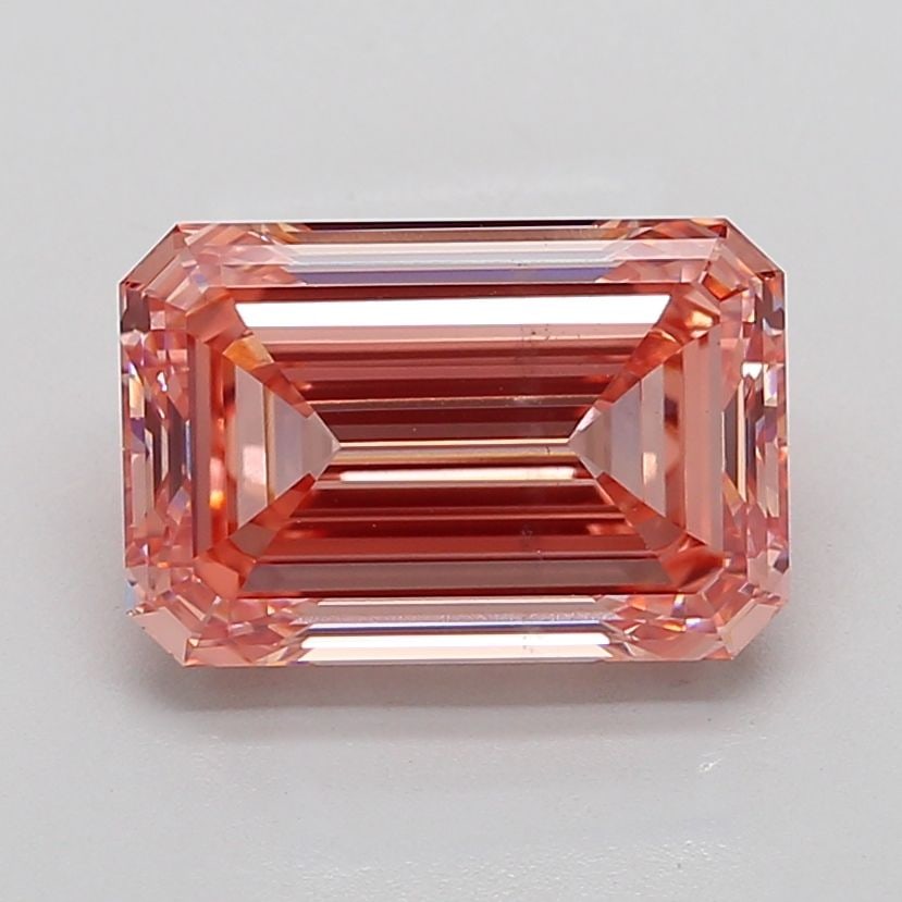 Loose Diamond - EMERALD 6.13ct Fancy Vivid Pink VS2: Loose Diamond - EMERALD 6.13ct Fancy Vivid Pink VS2 Source: This is a real non-mined Diamond that has been grown in a lab Shape: EMERALD Carats: 6.13 Color: Fancy Vivid Pink Certification: IGI Video: