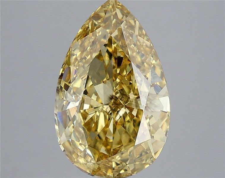 Loose Diamond - PEAR 4.59ct Fancy Vivid Yellow VS2: Loose Diamond - PEAR 4.59ct Fancy Vivid Yellow VS2 Source: This is a real non-mined Diamond that has been grown in a lab Shape: PEAR Carats: 4.59 Color: Fancy Vivid Yellow Certification: IGI Video: