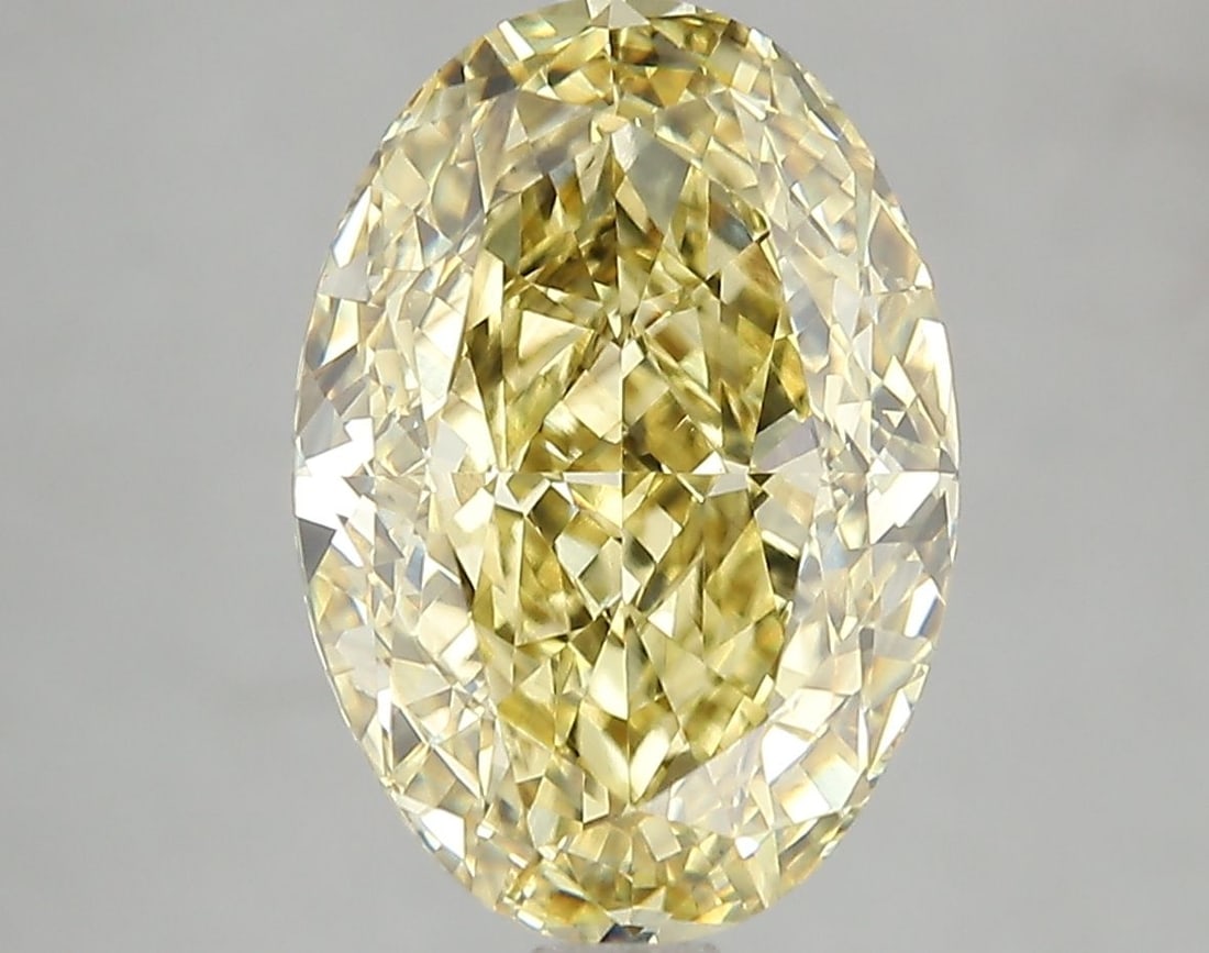 Loose Diamond - OVAL 5.04ct Fancy Intense Yellow VS2: Loose Diamond - OVAL 5.04ct Fancy Intense Yellow VS2 Source: This is a real non-mined Diamond that has been grown in a lab Shape: OVAL Carats: 5.04 Color: Fancy Intense Yellow Certification: IGI Video