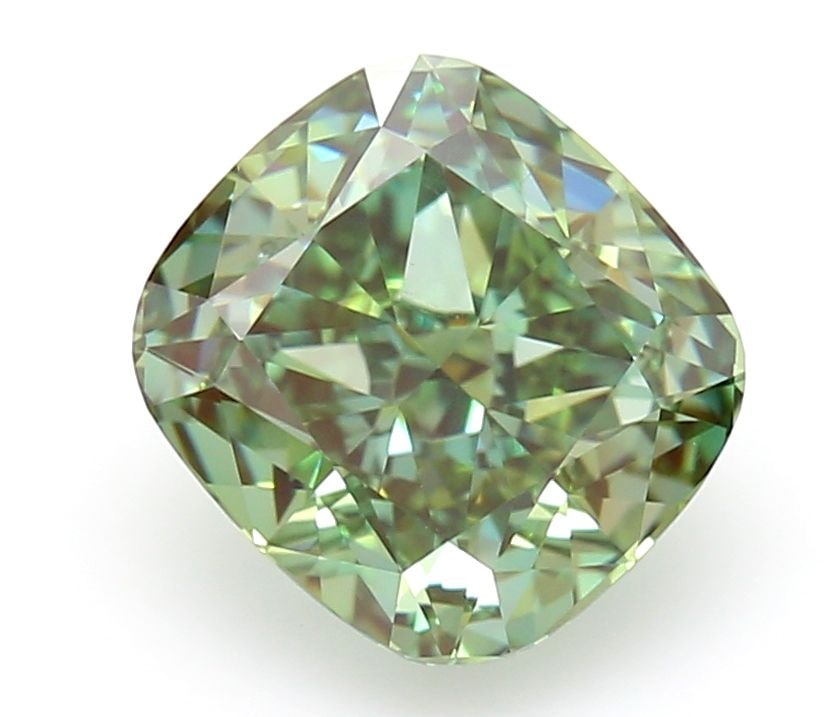 Loose Diamond - CUSHION MODIFIED 2.0ct Fancy Vivid Green VS2: Loose Diamond - CUSHION MODIFIED 2.0ct Fancy Vivid Green VS2 Source: This is a real non-mined Diamond that has been grown in a lab Shape: CUSHION MODIFIED Carats: 2.0 Color: Fancy Vivid Green Certific