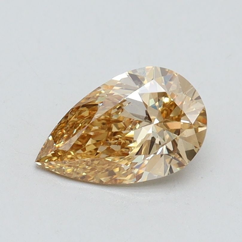 Loose Diamond - PEAR 0.75ct Fancy Intense Brownish Yellow VS1: Loose Diamond - PEAR 0.75ct Fancy Intense Brownish Yellow VS1 Source: This is a real non-mined Diamond that has been grown in a lab Shape: PEAR Carats: 0.75 Color: Fancy Intense Brownish Yellow Certif
