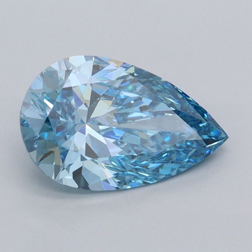 Loose Diamond - PEAR 1.4ct Fancy Vivid Blue VVS2: Loose Diamond - PEAR 1.4ct Fancy Vivid Blue VVS2 Source: This is a real non-mined Diamond that has been grown in a lab Shape: PEAR Carats: 1.4 Color: Fancy Vivid Blue Certification: IGI Video: