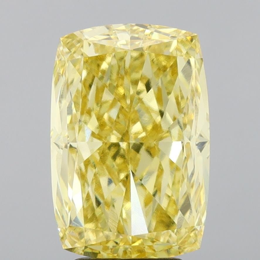 Loose Diamond - CUSHION MODIFIED 5.03ct Fancy Intense Yellow VS1: Loose Diamond - CUSHION MODIFIED 5.03ct Fancy Intense Yellow VS1 Source: This is a real non-mined Diamond that has been grown in a lab Shape: CUSHION MODIFIED Carats: 5.03 Color: Fancy Intense Yellow 