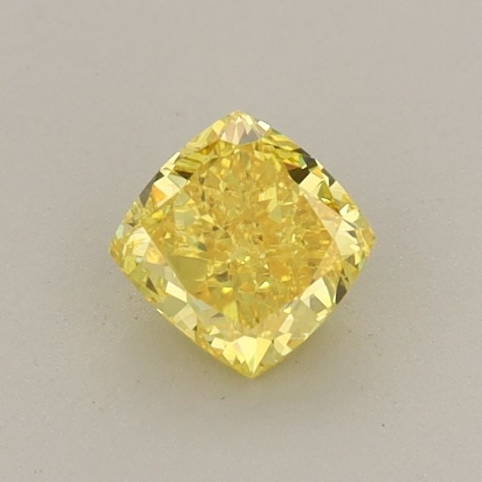 Loose Diamond - CUSHION BRILLIANT 0.51ct Fancy Vivid Yellow VS1: Loose Diamond - CUSHION BRILLIANT 0.51ct Fancy Vivid Yellow VS1 Source: This is a real non-mined Diamond that has been grown in a lab Shape: CUSHION BRILLIANT Carats: 0.51 Color: Fancy Vivid Yellow Ce