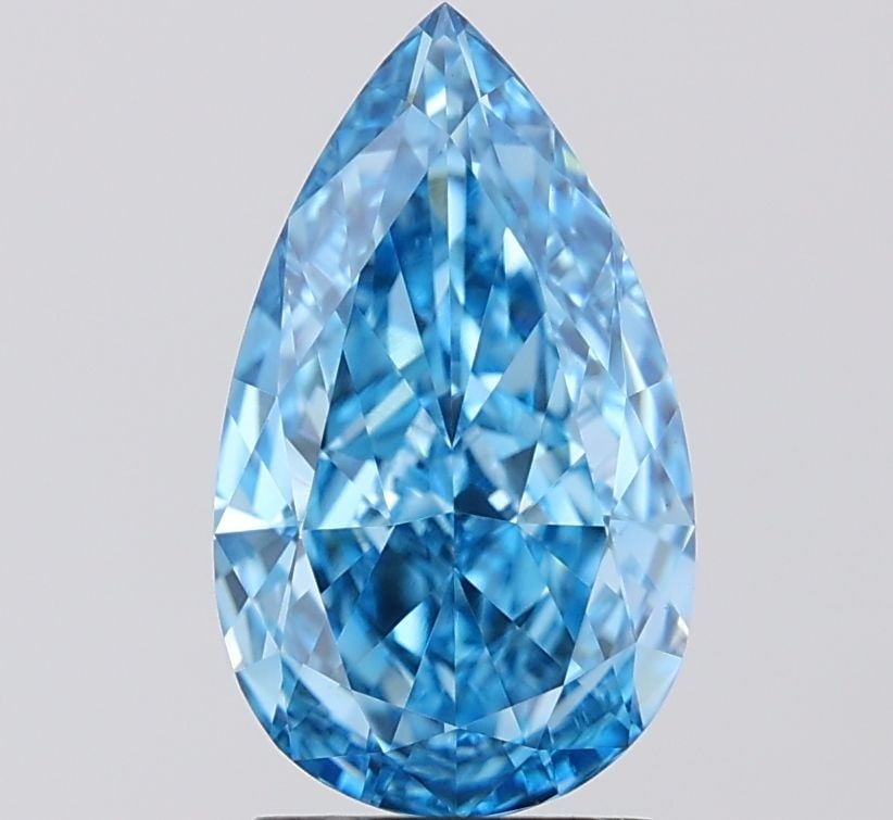 Loose Diamond - PEAR 2.8ct Fancy Vivid Blue VS1: Loose Diamond - PEAR 2.8ct Fancy Vivid Blue VS1 Source: This is a real non-mined Diamond that has been grown in a lab Shape: PEAR Carats: 2.8 Color: Fancy Vivid Blue Certification: IGI Video: