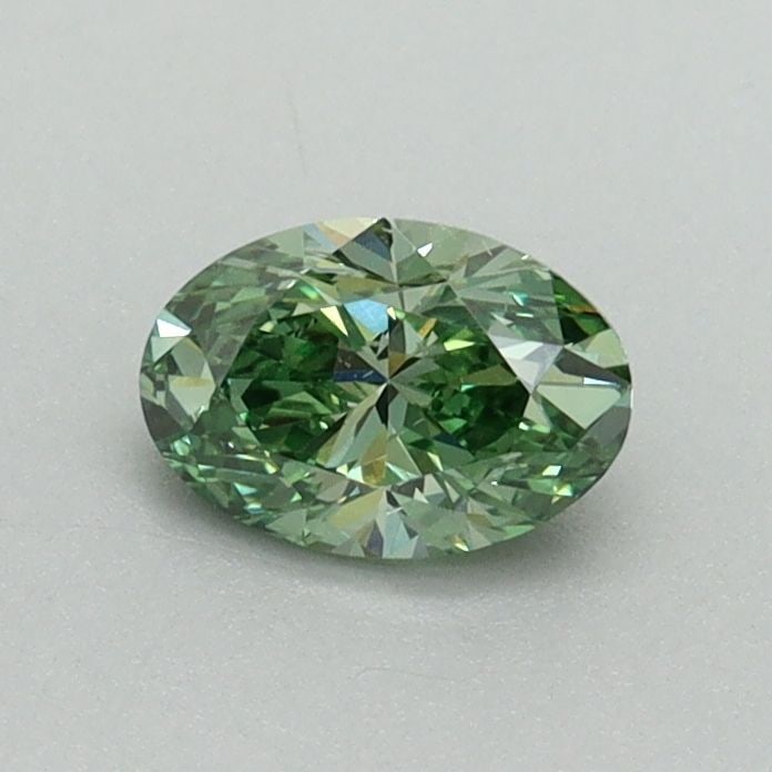 Loose Diamond - OVAL 0.46ct Fancy Vivid Green SI1: Loose Diamond - OVAL 0.46ct Fancy Vivid Green SI1 Source: This is a real non-mined Diamond that has been grown in a lab Shape: OVAL Carats: 0.46 Color: Fancy Vivid Green Certification: IGI Video: