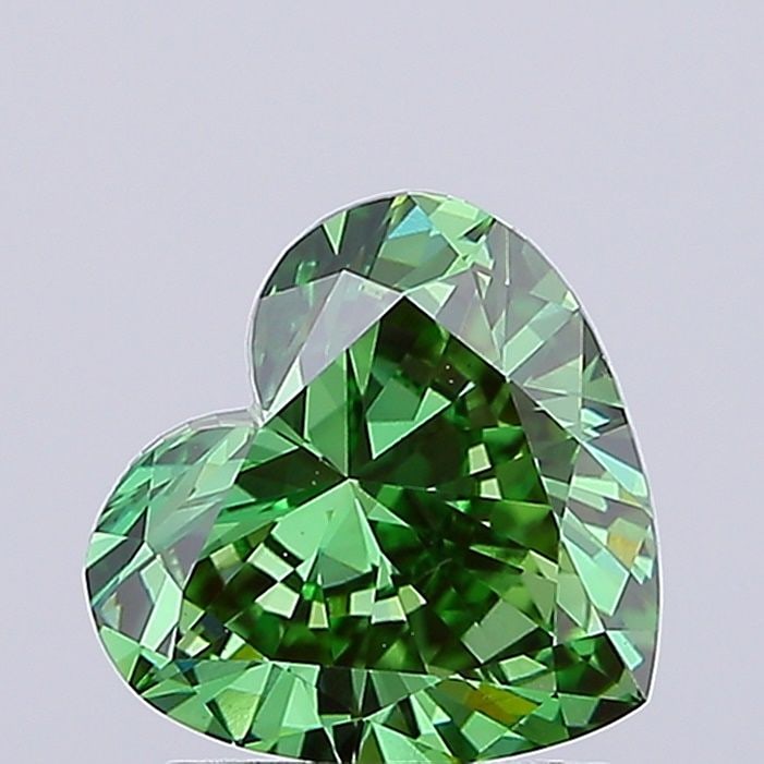 Loose Diamond - HEART 1.51ct Fancy Vivid Green VVS2: Loose Diamond - HEART 1.51ct Fancy Vivid Green VVS2 Source: This is a real non-mined Diamond that has been grown in a lab Shape: HEART Carats: 1.51 Color: Fancy Vivid Green Certification: IGI Video: