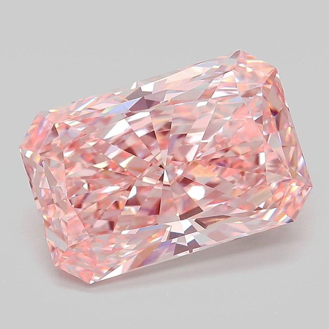 Loose Diamond - RADIANT 5.06ct Fancy Vivid Pink VVS2: Loose Diamond - RADIANT 5.06ct Fancy Vivid Pink VVS2 Source: This is a real non-mined Diamond that has been grown in a lab Shape: RADIANT Carats: 5.06 Color: Fancy Vivid Pink Certification: IGI The Di