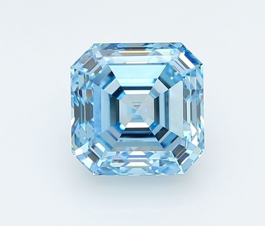 Loose Diamond - ASSCHER 3.04ct Fancy Intense Blue VVS2: Loose Diamond - ASSCHER 3.04ct Fancy Intense Blue VVS2 Source: This is a real non-mined Diamond that has been grown in a lab Shape: ASSCHER Carats: 3.04 Color: Fancy Intense Blue Certification: IGI Vi
