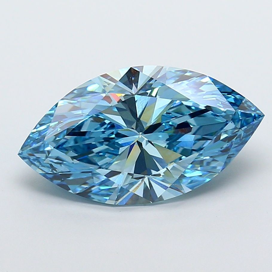 Loose Diamond - MARQUISE 10.07ct Fancy Vivid Blue VVS2: Loose Diamond - MARQUISE 10.07ct Fancy Vivid Blue VVS2 Source: This is a real non-mined Diamond that has been grown in a lab Shape: MARQUISE Carats: 10.07 Color: Fancy Vivid Blue Certification: IGI Vi
