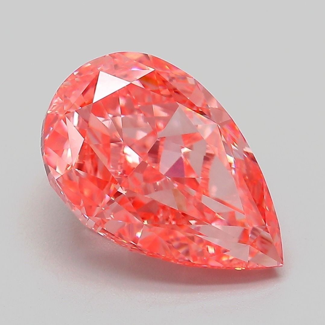 Loose Diamond - PEAR 5.09ct Fancy Vivid Pink VS1: Loose Diamond - PEAR 5.09ct Fancy Vivid Pink VS1 Source: This is a real non-mined Diamond that has been grown in a lab Shape: PEAR Carats: 5.09 Color: Fancy Vivid Pink Certification: IGI Video: