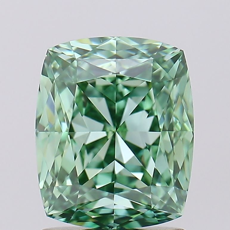 Loose Diamond - CUSHION MODIFIED 1.99ct Fancy Vivid Green VVS1: Loose Diamond - CUSHION MODIFIED 1.99ct Fancy Vivid Green VVS1 Source: This is a real non-mined Diamond that has been grown in a lab Shape: CUSHION MODIFIED Carats: 1.99 Color: Fancy Vivid Green Certi