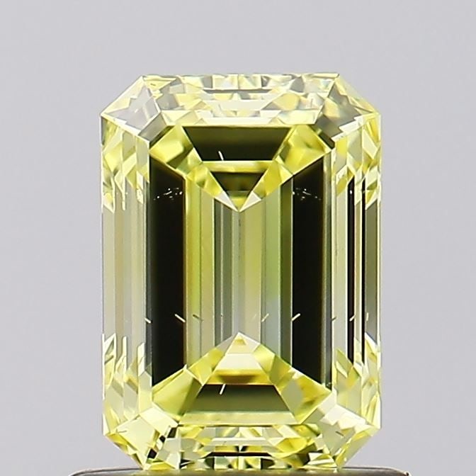 Loose Diamond - EMERALD 1.02ct Fancy Intense Yellow SI1: Loose Diamond - EMERALD 1.02ct Fancy Intense Yellow SI1 Source: This is a real non-mined Diamond that has been grown in a lab Shape: EMERALD Carats: 1.02 Color: Fancy Intense Yellow Certification: IGI