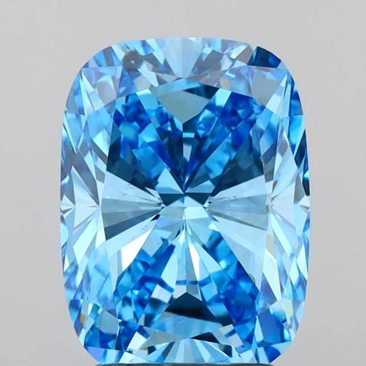 Loose Diamond - CUSHION MODIFIED 2.54ct Fancy Vivid Blue VS1: Loose Diamond - CUSHION MODIFIED 2.54ct Fancy Vivid Blue VS1 Source: This is a real non-mined Diamond that has been grown in a lab Shape: CUSHION MODIFIED Carats: 2.54 Color: Fancy Vivid Blue Certific