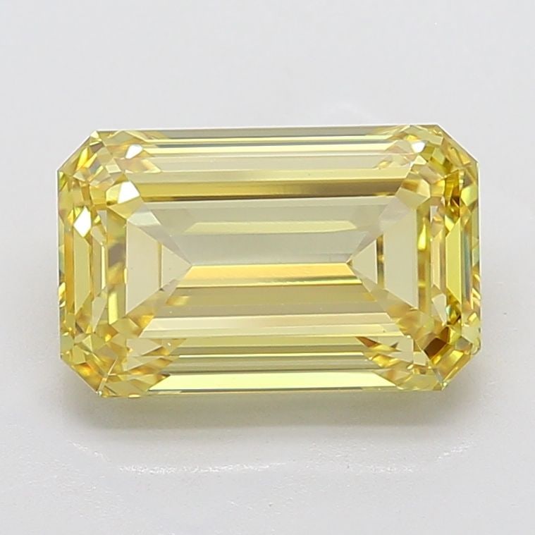 Loose Diamond - EMERALD 6.01ct Fancy Intense Yellow VS1: Loose Diamond - EMERALD 6.01ct Fancy Intense Yellow VS1 Source: This is a real non-mined Diamond that has been grown in a lab Shape: EMERALD Carats: 6.01 Color: Fancy Intense Yellow Certification: IGI