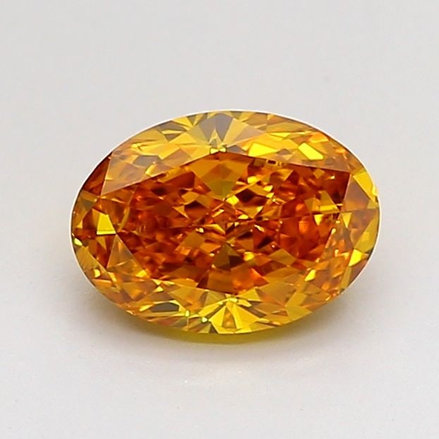 Loose Diamond - OVAL 1.0ct Fancy Vivid Orangey Yellow VS2: Loose Diamond - OVAL 1.0ct Fancy Vivid Orangey Yellow VS2 Source: This is a real non-mined Diamond that has been grown in a lab Shape: OVAL Carats: 1.0 Color: Fancy Vivid Orangey Yellow Certification: