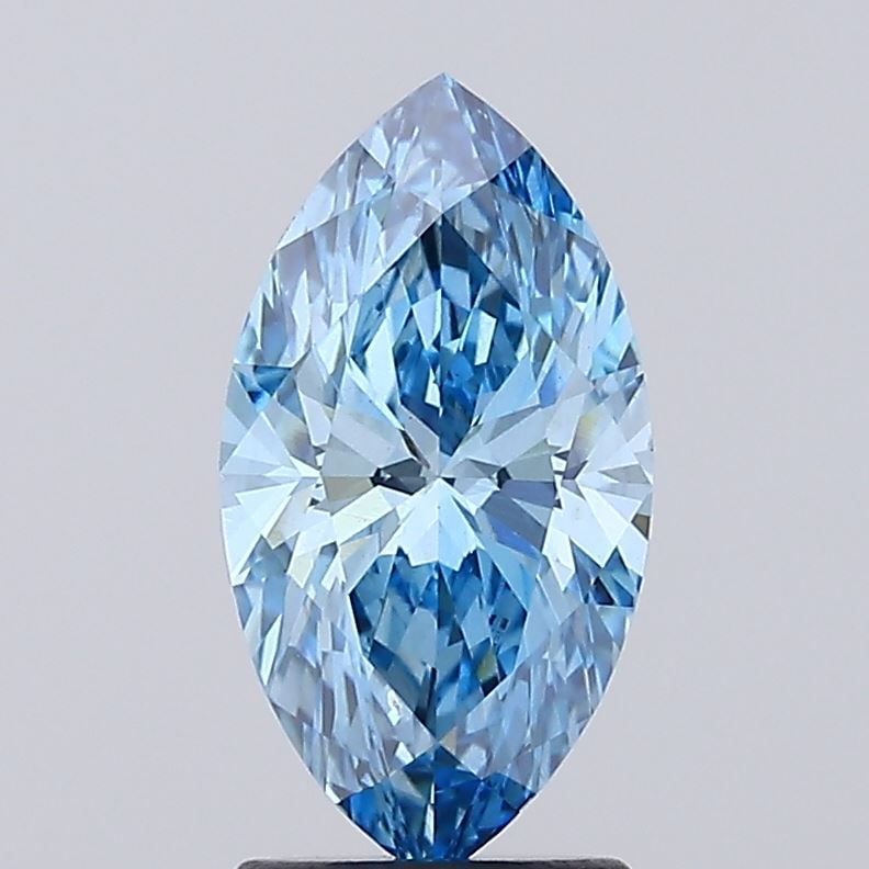 Loose Diamond - MARQUISE 2.1ct Fancy Vivid Blue VS2: Loose Diamond - MARQUISE 2.1ct Fancy Vivid Blue VS2 Source: This is a real non-mined Diamond that has been grown in a lab Shape: MARQUISE Carats: 2.1 Color: Fancy Vivid Blue Certification: IGI Video: