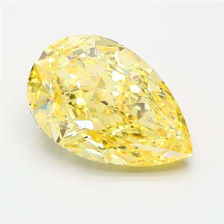Loose Diamond - PEAR 5.06ct Fancy Intense Yellow VS2: Loose Diamond - PEAR 5.06ct Fancy Intense Yellow VS2 Source: This is a real non-mined Diamond that has been grown in a lab Shape: PEAR Carats: 5.06 Color: Fancy Intense Yellow Certification: IGI Video