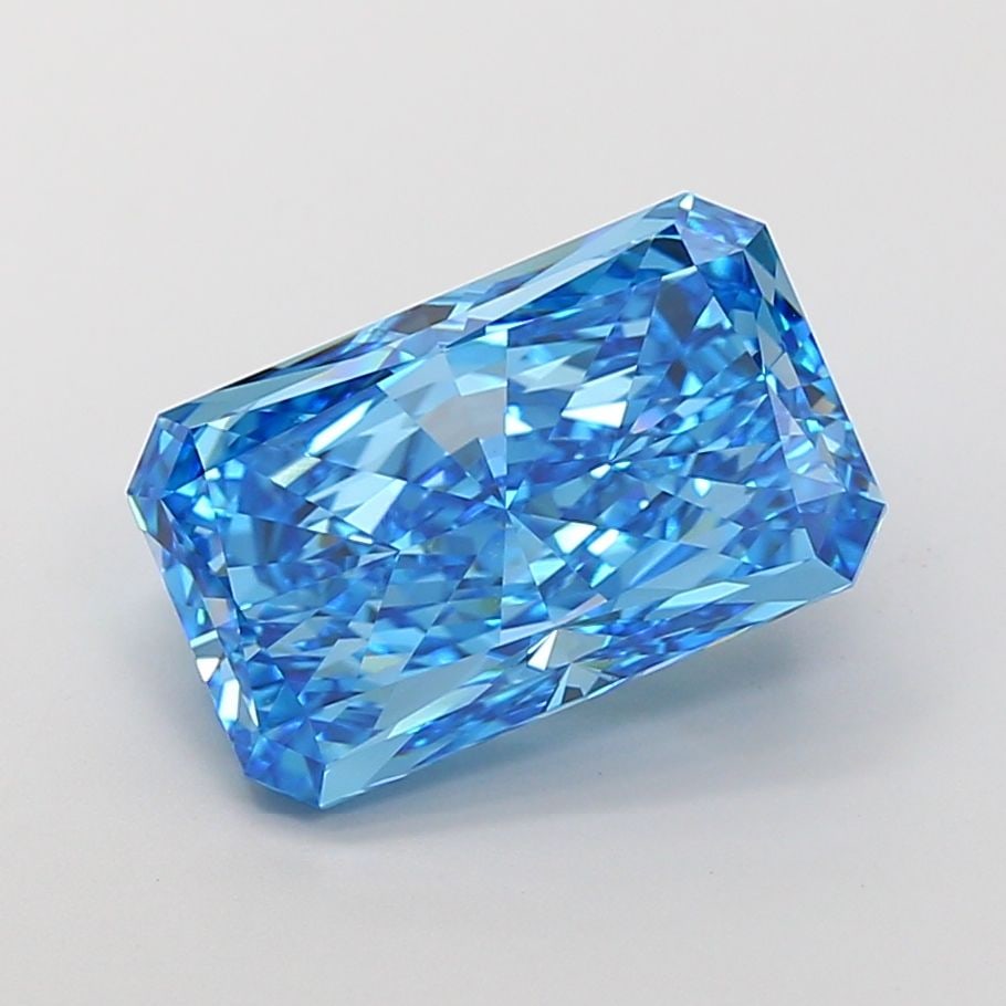 Loose Diamond - RADIANT 10.06ct Fancy Vivid Blue VS1: Loose Diamond - RADIANT 10.06ct Fancy Vivid Blue VS1 Source: This is a real non-mined Diamond that has been grown in a lab Shape: RADIANT Carats: 10.06 Color: Fancy Vivid Blue Certification: IGI Video
