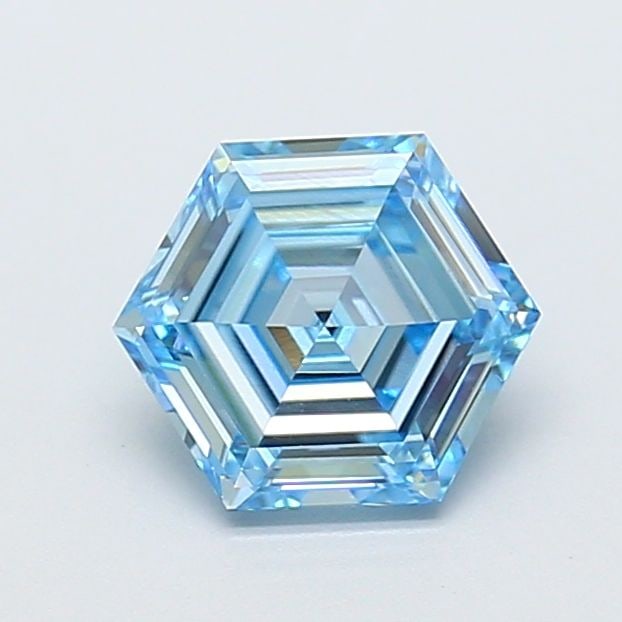 Loose Diamond - HEXAGONAL 1.5ct Fancy Vivid Blue VVS2: Loose Diamond - HEXAGONAL 1.5ct Fancy Vivid Blue VVS2 Source: This is a real non-mined Diamond that has been grown in a lab Shape: HEXAGONAL Carats: 1.5 Color: Fancy Vivid Blue Certification: IGI Vide