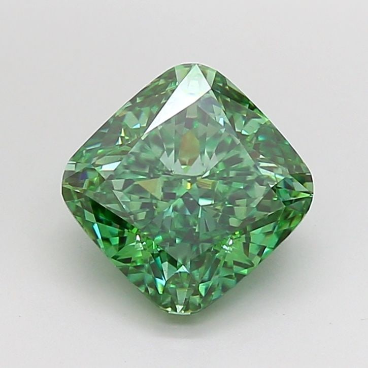 Loose Diamond - CUSHION MODIFIED 3.5ct Fancy Vivid Green VS1: Loose Diamond - CUSHION MODIFIED 3.5ct Fancy Vivid Green VS1 Source: This is a real non-mined Diamond that has been grown in a lab Shape: CUSHION MODIFIED Carats: 3.5 Color: Fancy Vivid Green Certific
