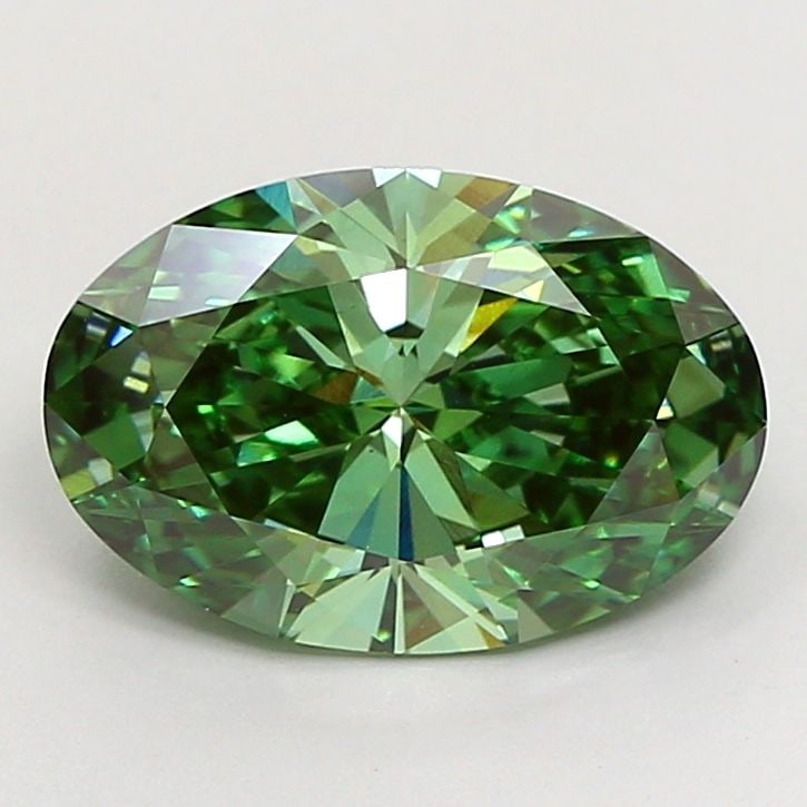 Loose Diamond - OVAL 3.01ct Fancy Vivid Green VS1: Loose Diamond - OVAL 3.01ct Fancy Vivid Green VS1 Source: This is a real non-mined Diamond that has been grown in a lab Shape: OVAL Carats: 3.01 Color: Fancy Vivid Green Certification: IGI Video: