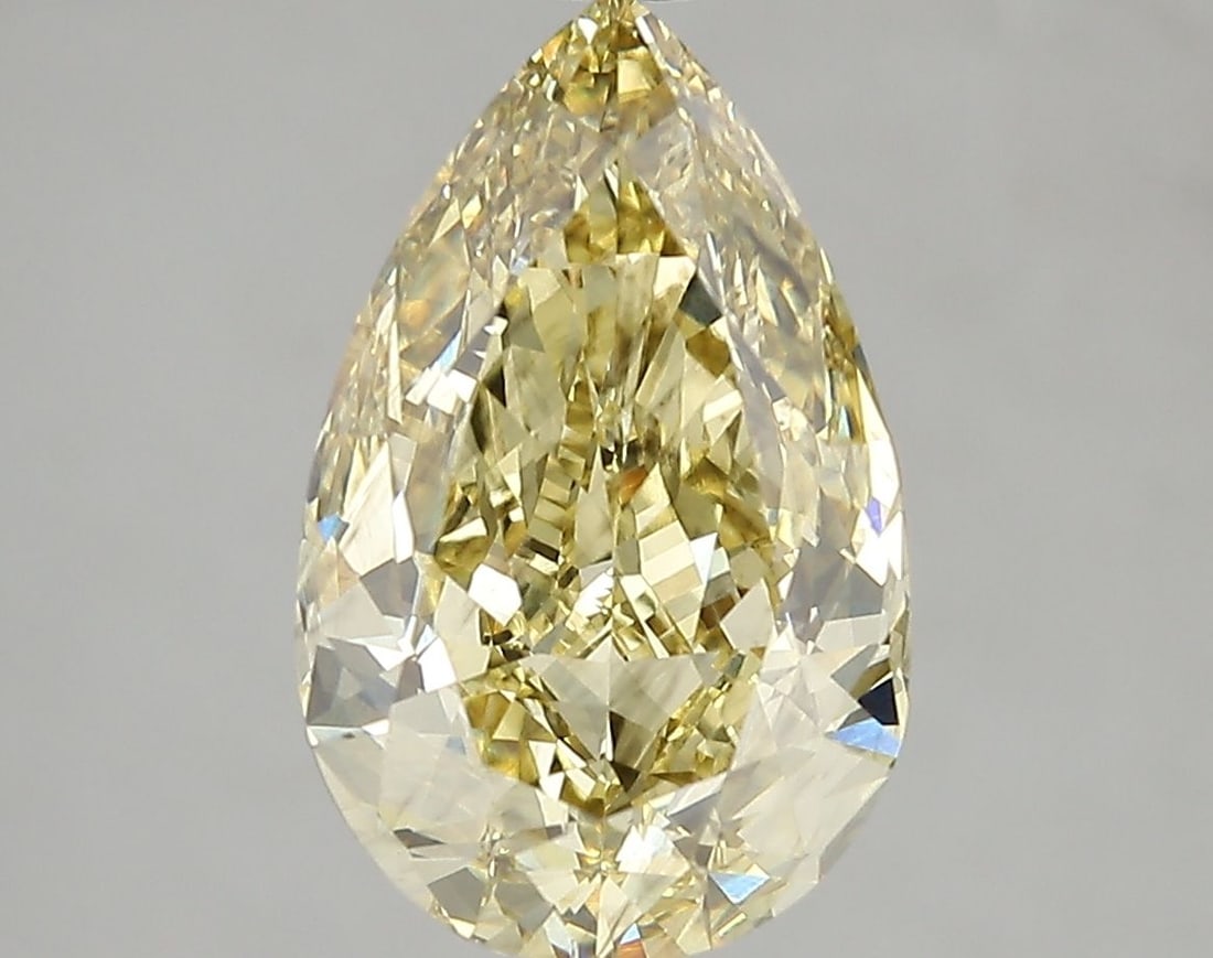 Loose Diamond - PEAR 4.03ct Fancy Intense Yellow SI1: Loose Diamond - PEAR 4.03ct Fancy Intense Yellow SI1 Source: This is a real non-mined Diamond that has been grown in a lab Shape: PEAR Carats: 4.03 Color: Fancy Intense Yellow Certification: IGI Video